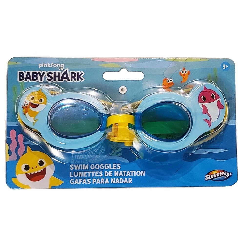 SwimWays Pinkfong Baby Shark Blue Yellow Kids Swim Goggles